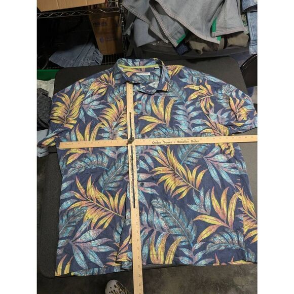 Tommy Bahama Blue Leaf Design- Button Down Shirt-Men's Size 2XL - Picture 5 of 5